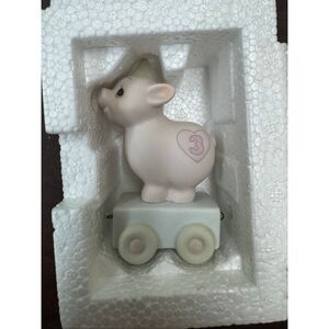 Precious Moments Year 3 Pig Birthday Train Car- Heaven Bless Your Special Day